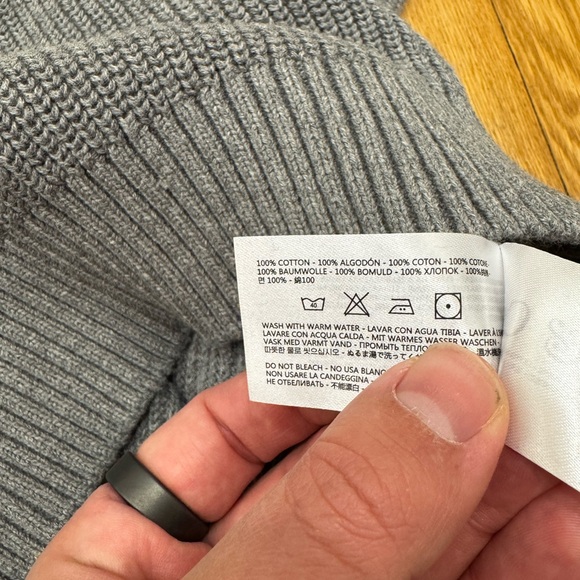 Collars & Co - Charcoal Grey Button-Up Turtleneck Sweater - NWT, Size Large - Picture 7 of 7